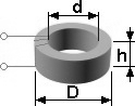 Toroidal inductance coil - outer diameter, inner diameter and height