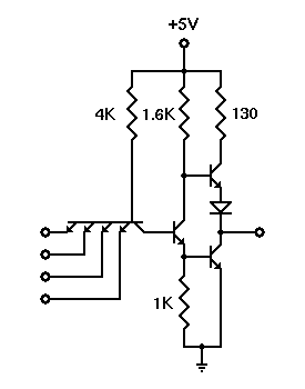 Commercial TTL NAND gate circuit.